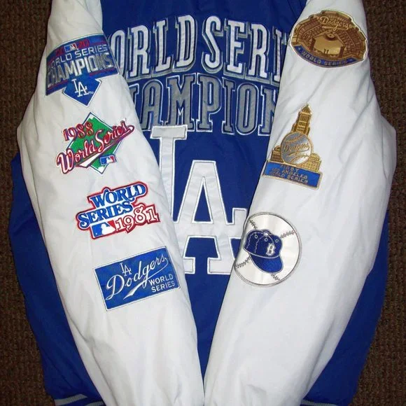 LOS ANGELES DODGERS 7 TIME WORLD SERIES CHAMPIONSHIP Hooded Jacket M L 2X - Picture 6 of 13